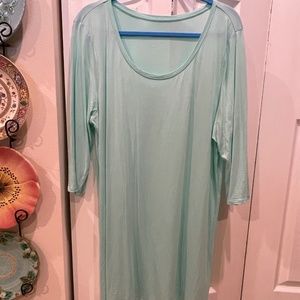 Pure J Jill Ballet Sleeve Tunic Top SZ XL Aqua Scoop Neck Cotton Modal NWOT